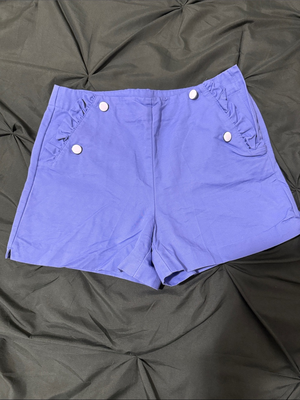 Girls Janie and Jack Casual Purple Button Accent Shorts
